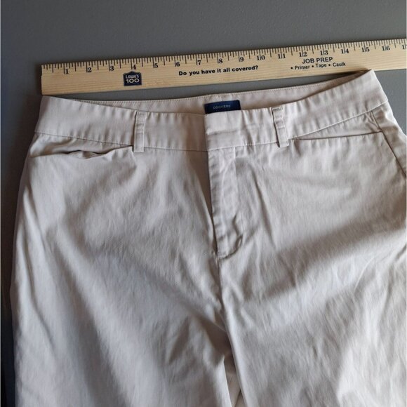 Dockers Womens ChinoPants 10 Short Beige Ideal Fit Mid Rise Wide Leg Preppy - Picture 5 of 8